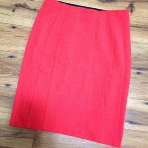 Ann Taylor Pencil Skirt Size 8 Coral / Orange/ Red